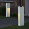 vidaXL Solar Led Sti Lys 2 pcs Hvid Koldvalset St&aring;l