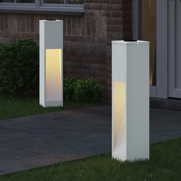 vidaXL Solar Led Sti Lys 2 pcs Hvid Koldvalset St&aring;l