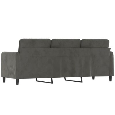 vidaXL 3-personers sofa 180 cm fløjl mørkegrå