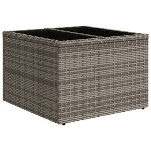 vidaXL havebord med glastop 55x55x37 cm polyrattan gr&aring;