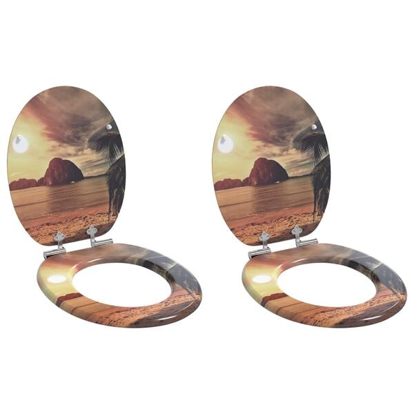 vidaXL Toilet s&aelig;de 2 pcs Orange 44 x 38 cm MDF plade