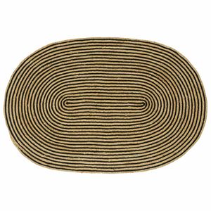 vidaXL Omr&aring;de t&aelig;ppe Naturfarvet og sort 122 x 183 cm Jute