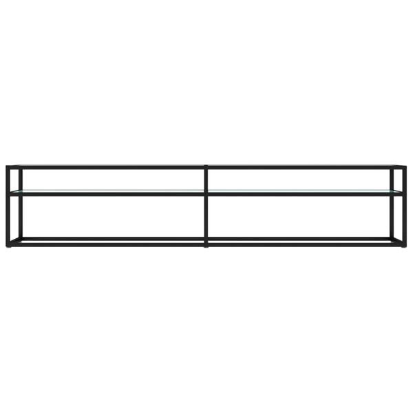 vidaXL tv-bord 200x40x40,5 cm hærdet glas marmoreffekt hvid