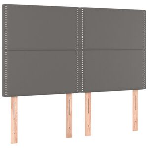 vidaXL sengegavl gr&aring; 144x5x118/128 cm kunstl&aelig;der