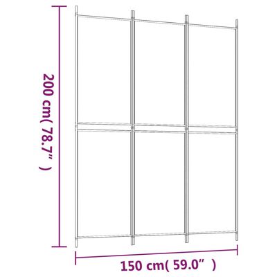 vidaXL 3-panels rumdeler 150x200 cm stof antracitgrå