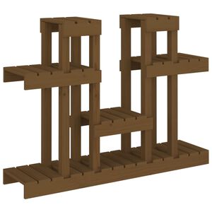 vidaXL plantestativ 104,5x25x77,5 cm massivt fyrretr&aelig; gyldenbrun