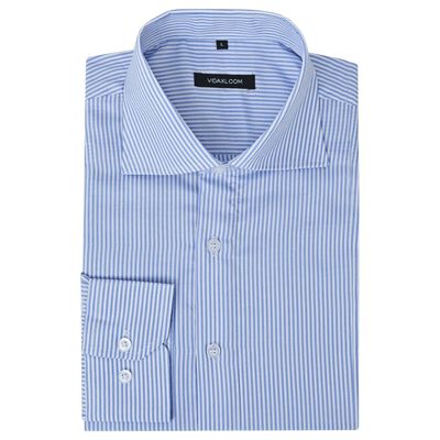vidaXL business-skjorte stribet hvid og blå str. S