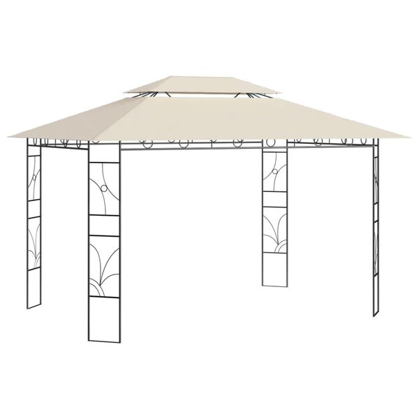 vidaXL pavillon 4x3x2,7 m 160 g/m² cremefarvet