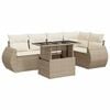 vidaXL sofas&aelig;t til haven 6 dele med hynder polyrattan beige