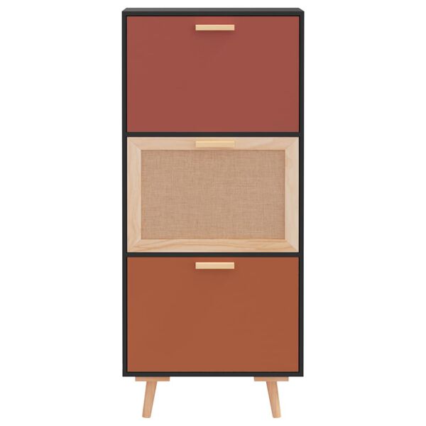 vidaXL skoskab 52x25x120 cm konstrueret tr&aelig; sort