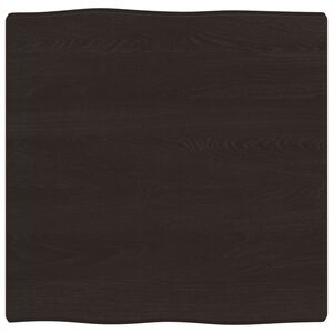 vidaXL bordplade 60x60x(2-4) cm naturlig kant behandlet tr&aelig; m&oslash;rkebrun