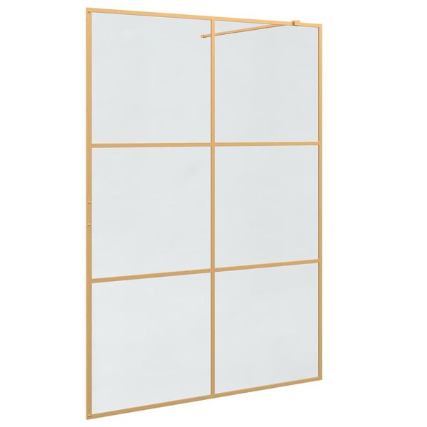 vidaXL Walk-in brusev&aelig;g Guld 140 x 195 cm h&aelig;rdet glas