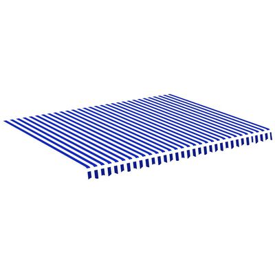 vidaXL udskiftningsdug til markise 4,5x3,5 m blå og hvid