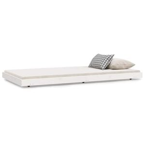 vidaXL sengeramme uden madras 100x200 cm massivt fyrretr&aelig; hvid
