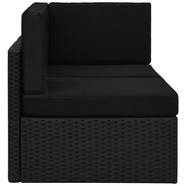 vidaXL 2-personers sofa modul&aelig;r polyrattan sort