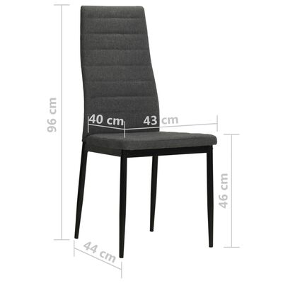 vidaXL spisebordsstole 4 stk. stof mørkegrå