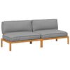 vidaXL Sofa S&aelig;t med pude Ensfarvet 2 pcs Gr&aring; Massivt Akacietr&aelig;