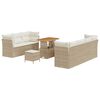 vidaXL Havesofa Sæt 10 pcs Beige polyrattan