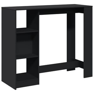 vidaXL barbord med hylde 124x46x103,5 cm konstrueret tr&aelig; sort