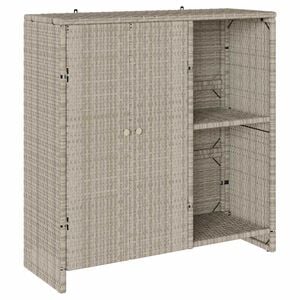 vidaXL Opbevaringsskab med hylde Lysegr&aring; 100 x 36 x 102 cm Rattan