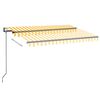vidaXL markise m. LED + vindsensor 350x250 cm automatisk gul og hvid