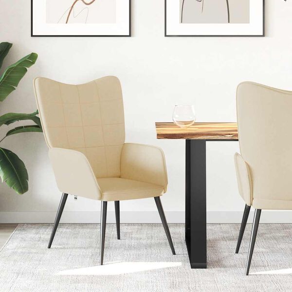 vidaXL l&aelig;nestol stof cremefarvet