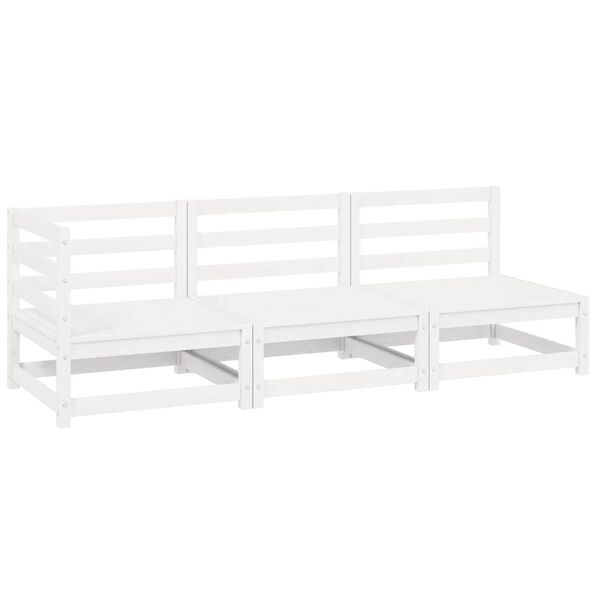 vidaXL lounges&aelig;t til haven 3 dele massivt fyrretr&aelig; hvid