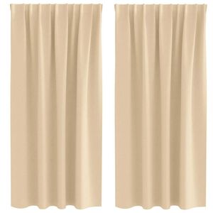 vidaXL M&oslash;rkl&aelig;gningsgardiner med ringe 2 pcs Creme 175 x 140 cm