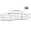 vidaXL buede gabionkurve 10 stk. 200x30x40/60 cm galvaniseret jern