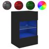 vidaXL v&aelig;gh&aelig;ngt tv-bord med LED-lys 40x30x60,5 cm sort