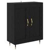 vidaXL Highboard Sort eg 69,5 x 34 x 180 cm Konstrueret tr&aelig;