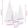 vidaXL dekorative juletræer 3 stk. massivt fyrretræ
