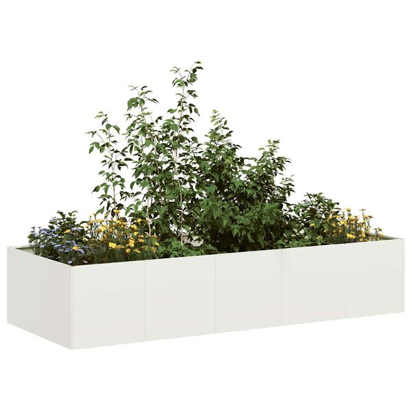 vidaXL plantekasse 200x80x40 cm st&aring;l hvid