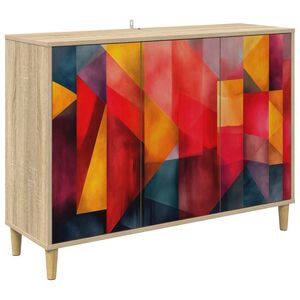 vidaXL Sideboard HEESCH Sonoma-eg 102 x 33 x 75 cm Konstrueret tr&aelig;