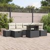 vidaXL Havesofa S&aelig;t 7 pcs Sort polyrattan