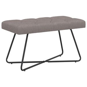 vidaXL B&aelig;nk med knap tufting Gr&aring;brun 80 x 40 x 46 cm Stof Knap tufted