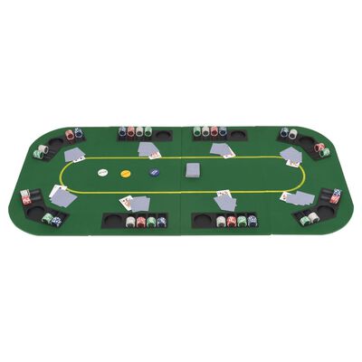 vidaXL foldbar pokerbordplade til 8 spillere rektangulær grøn
