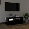 vidaXL tv-bord med LED-lys 90x35x40 cm sort