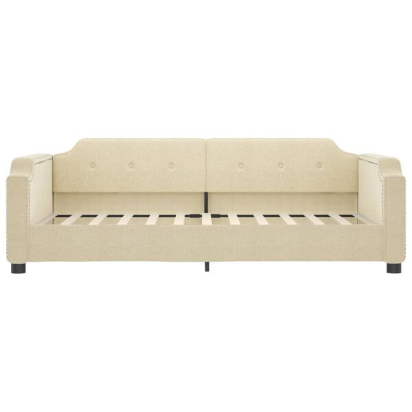 vidaXL daybed med madras 90x200 cm stof cremefarvet