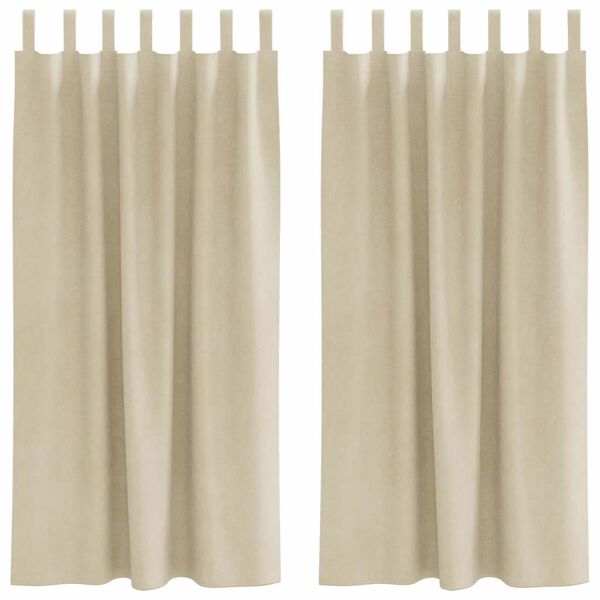 vidaXL M&oslash;rkl&aelig;gningsgardiner 2 pcs Creme 140 x 175 cm Fl&oslash;jl