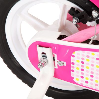 vidaXL børnecykel 12 tommer hvid og pink