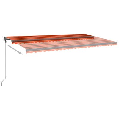 vidaXL markise med stolper 6x3 m automatisk betjening orange og brun