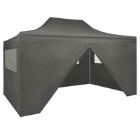 vidaXL foldbart telt pop-up med 4 sidevægge 3 x 4,5 m antracitgrå