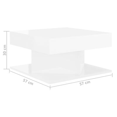vidaXL sofabord 57x57x30 cm spånplade hvid højglans