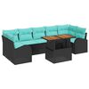vidaXL Havesofa S&aelig;t 8 stk. Sort Poly rattan