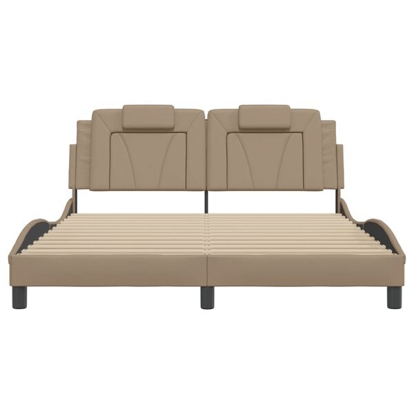 vidaXL sengeramme uden madras Viana 160x200 cm kunstl&aelig;der cappuccinofarvet