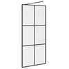 vidaXL brusevæg 90x195 cm klart sikkerhedsglas sort