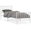 vidaXL sengeramme med sengegavl og fodg&aelig;rde 80x200 cm metal hvid