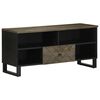 vidaXL tv-bord 100x33x46 cm massivt mangotr&aelig; sort