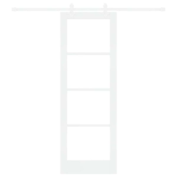 vidaXL Skyded&oslash;r Hvid 73,5 x 211 cm Massivt fyrretr&aelig; og glas